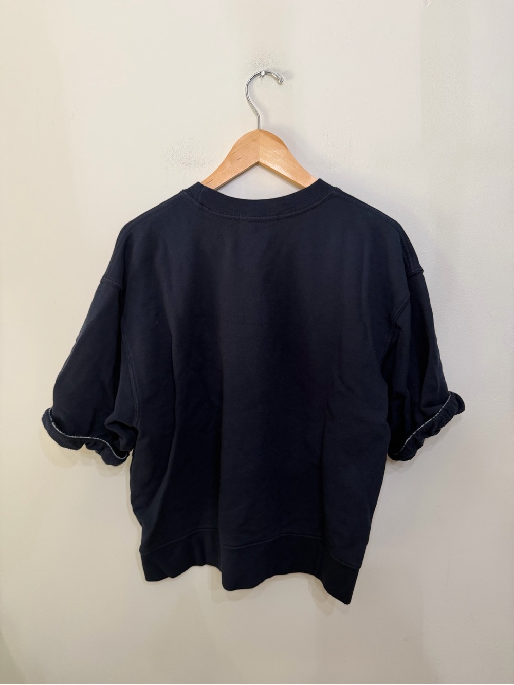 Perfectwhitetee Rebecca Terry 3/4 Puff Sleeve Sweatshirt Top Navy Blue Women’s M - Picture 5 of 9